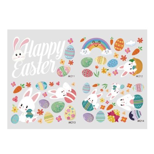 

3 Packs Easter Egg Cartoon Glass Window Decoration Wall Sticker, Specification: Combination 1