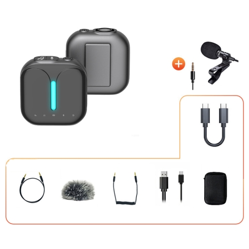 Outdoor Professional Noise-cancelling Wireless Lavalier Microphone Type-C+External Microphone