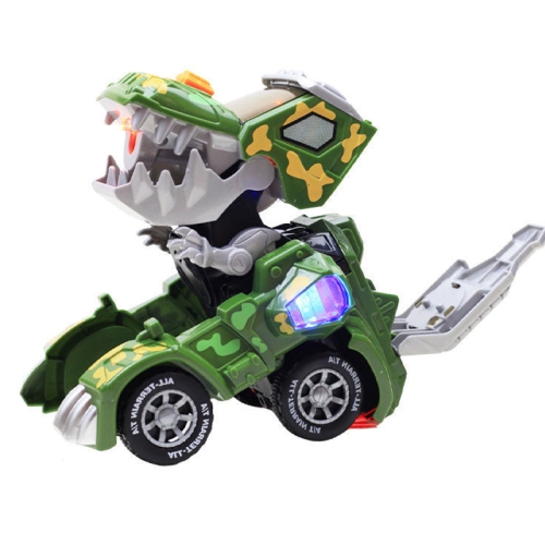 

HG-884 Spray Deformation Dinosaur Fighting Vehicle Light Music Automatic Rotating Children Toys(Green)