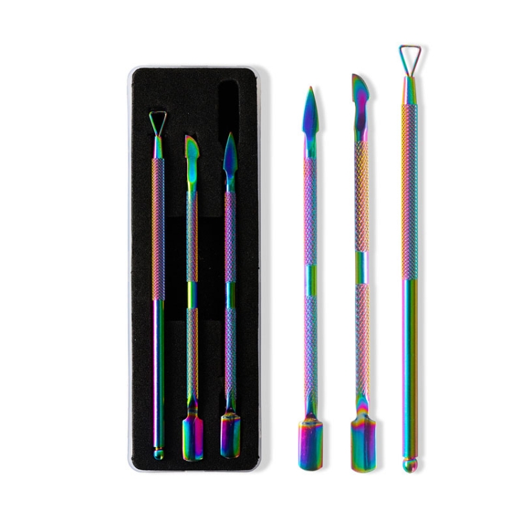 

3 PCS / Set Gold-Plated Beauty Steel Push Stainless Steel To Dead Skin Tool(GT-01)