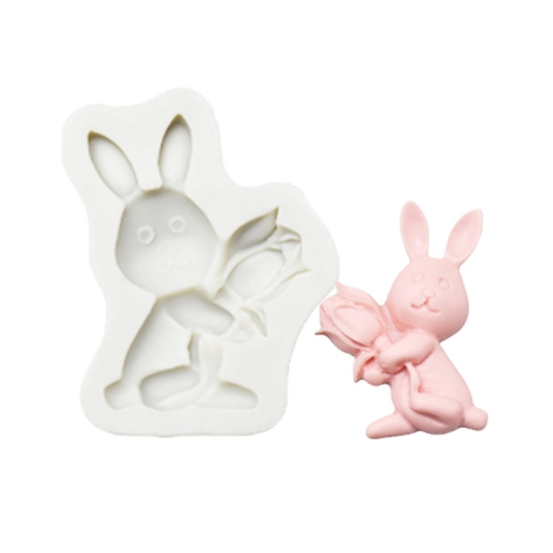 

2 PCS Easter Bunny Egg Chocolate Baking Clay Silicone Mold, Specification: Bouquet Bunny