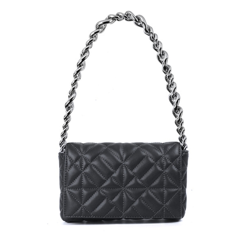 

Rhomboid Chain Small Square Bag Simple Fashion Shoulder Bag(Black)