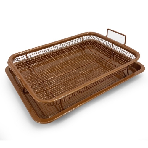 

Oven Baking Stainless Steel Baking Pan Drain The Oil Mold, Specification: Square Bronze