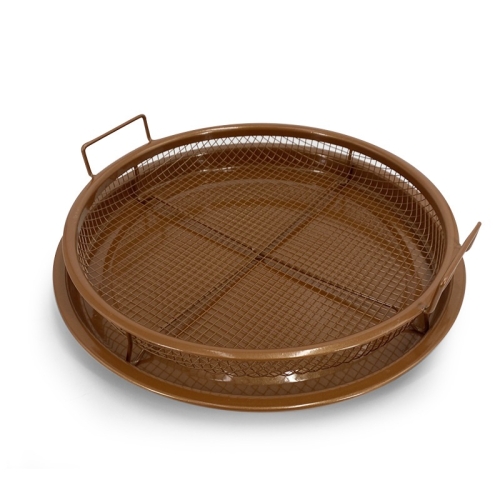 

Oven Baking Stainless Steel Baking Pan Drain The Oil Mold, Specification: Round Bronze