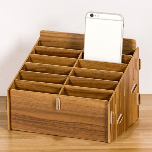 

D-86 Office Conference Classroom Mobile Phone Storage Box, Style: 12 Grids (Walnut)