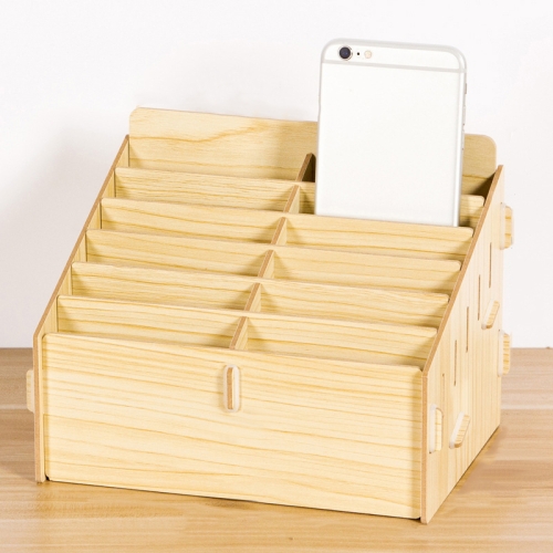 

D-86 Office Conference Classroom Mobile Phone Storage Box, Style: 12 Grids (Oak)