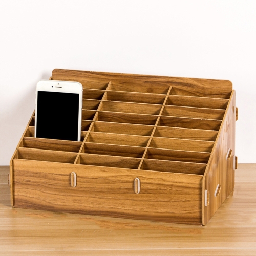 

D-86 Office Conference Classroom Mobile Phone Storage Box, Style: 24 Grids (Walnut)