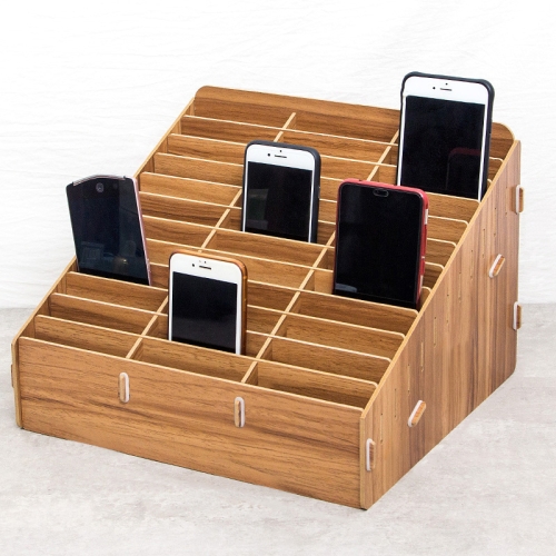 

D-86 Office Conference Classroom Mobile Phone Storage Box, Style: 36 Grids (Walnut)