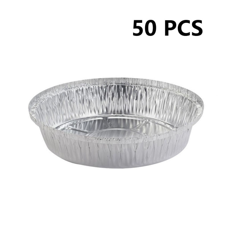 

50 PCS / Set Thickened Circular Baking Tray Grilled Meat Paper, Specification: 7 inch(Silver White)