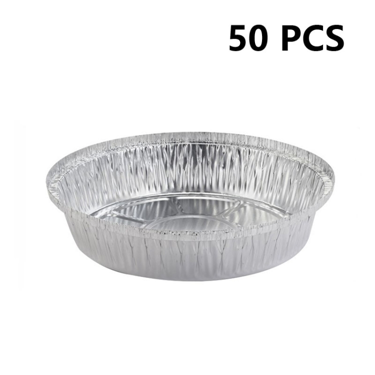 

50 PCS / Set Thickened Circular Baking Tray Grilled Meat Paper, Specification: 9 inch(Silver White)