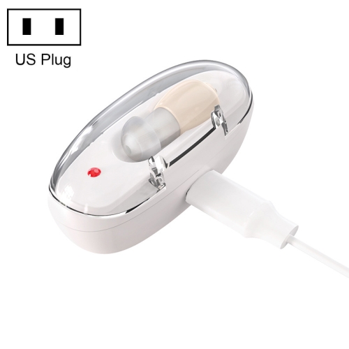 

Elderly Sound Amplifier Portable Ear Canal Rechargeable Hearing Aid, Specification: US Plug(Skin Color)