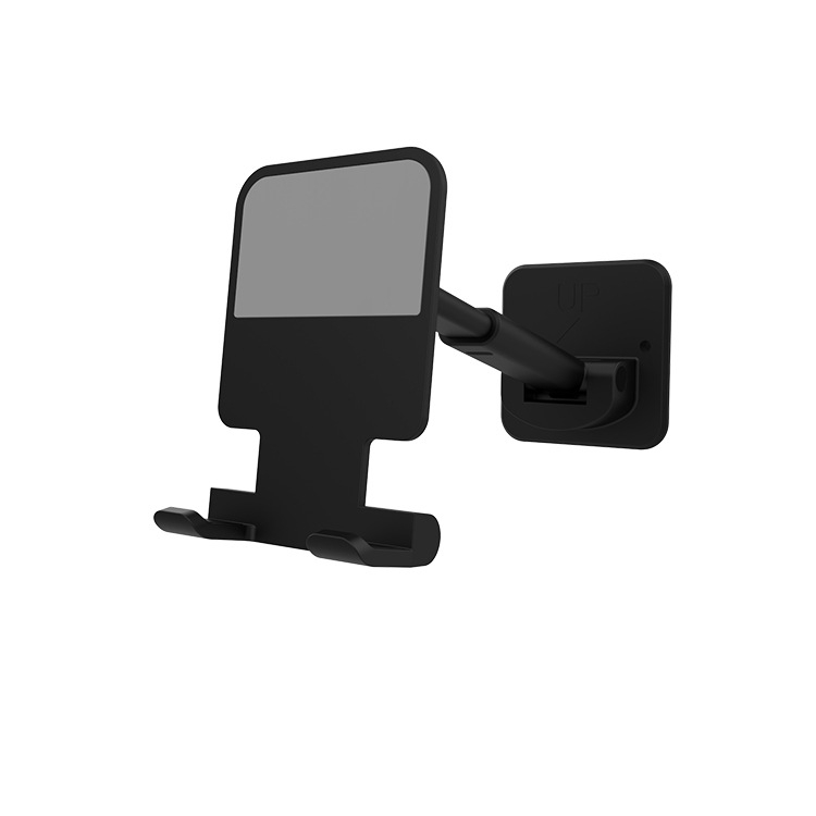 

2 PCS T11 Wall Paste Mobile Phone Bracket Foldable Lift Bathroom Kitchen Wall Bracket(Black)