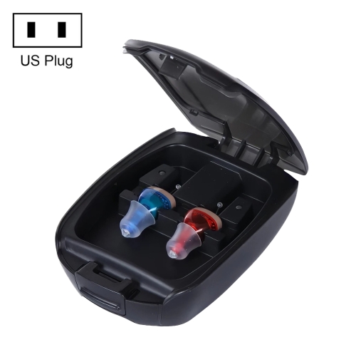 

Old People Mini Hearing Aid Ear-Type Sound Amplifier, Specification: US Plug(Double Machine Blue+Red)