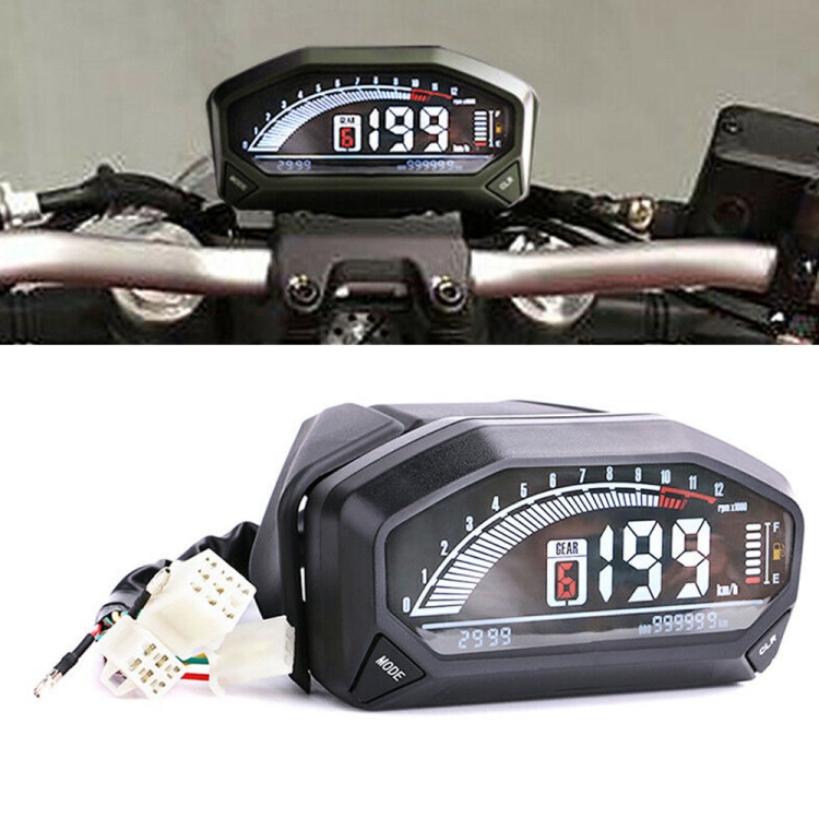 

Motorcycle Universal LCD Instrument HD Display Speed Table 6 File Electronic Digital Table