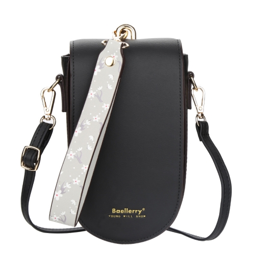 

Baellerry Ladies Mobile Phone Bag Multi-card Clutch One-shoulder Diagonal Bag(Black)