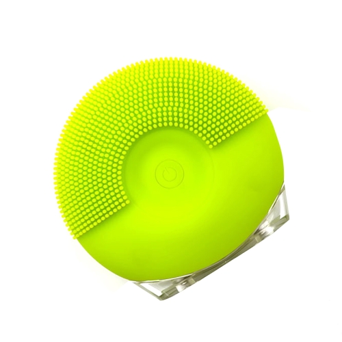 

Silicone Sound Wave Vibration Massage Cleansing Bristles Pore Cleaning Beauty Brush, Colour: Green