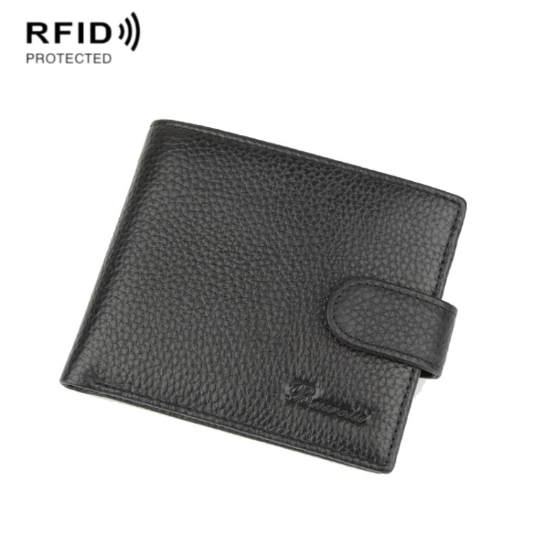 

965006 RFID Anti-Theft Men Leather Wallet Cow Skin Purse Card Package