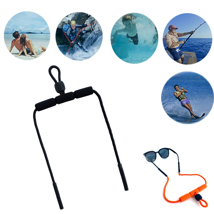 

2 PCS Beach Snorkeling Floating Anti-drop Sports EVA Tube Sunglasses Chain Glasses Chain(Black)