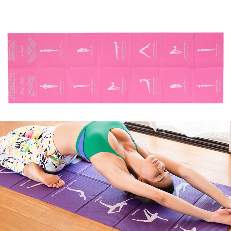 

YM15C Portable Travel Thick Fold Yoga Pad Student Nnap Mat, Thickness: 5mm (Light Rose Red Print)