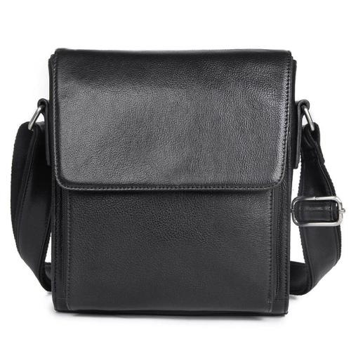 

Vintage Crazy Horse Leather Men Shoulder Bag Messenger Bag(Black)