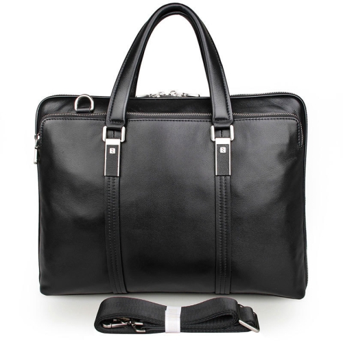 

Men Business Cowhide Leather Handbag Lawyer Briefcase Messenger Bag Laptop Bag(Black)