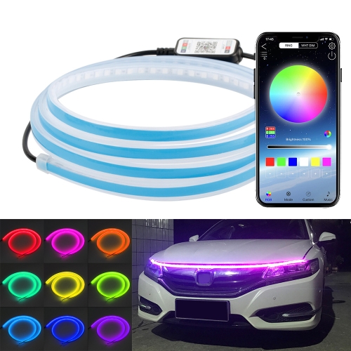 

Car LED Streamer Decorative Hood Atmosphere Lights, Style: APP Colorful Light(1.5m)