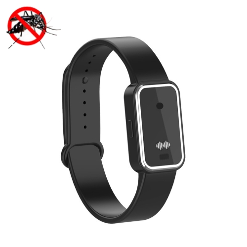 

L2105 Silicone Smart Mute Ultrasonic Mosquito Repellent Bracelet(Black)