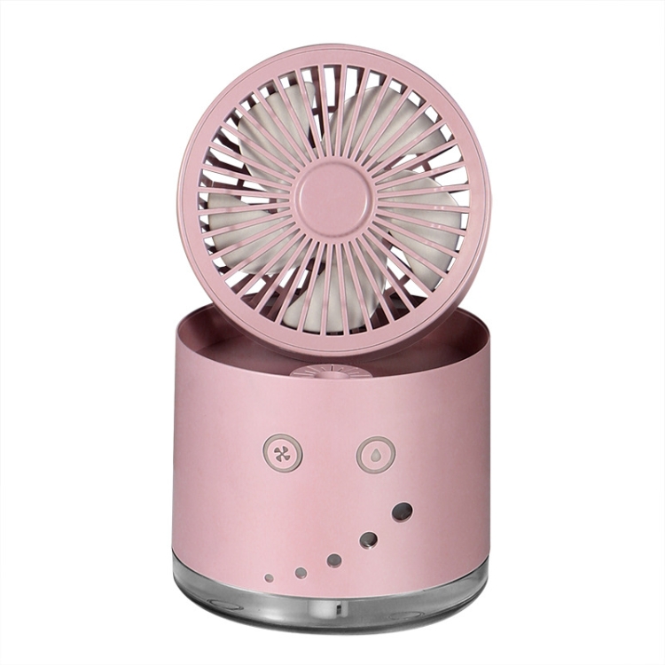

USB Humidification Spray Night Light Foldable Desktop Small Fan(Pink)