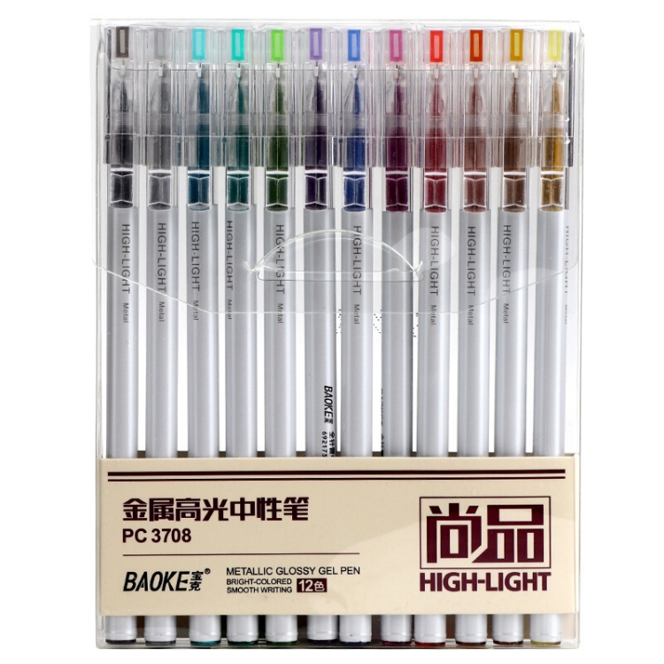 

Baoke 12 Colors Painting Graffiti Decorative Metal Highlighter(PC3708)