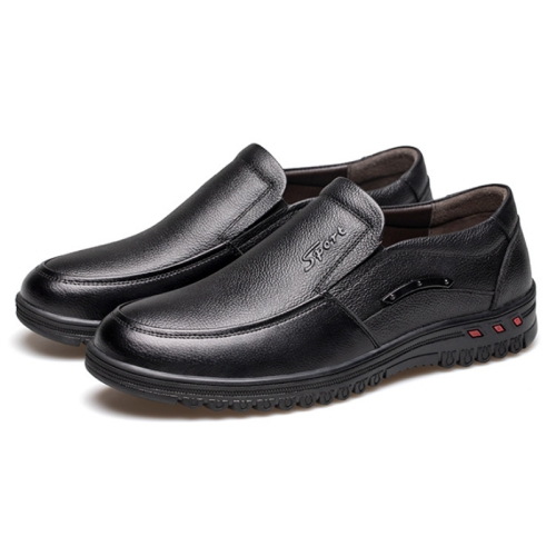 

Men Comfortable Breathable Wear-Resistant Non-Slip Leather Shoes, Size: 43(Black)