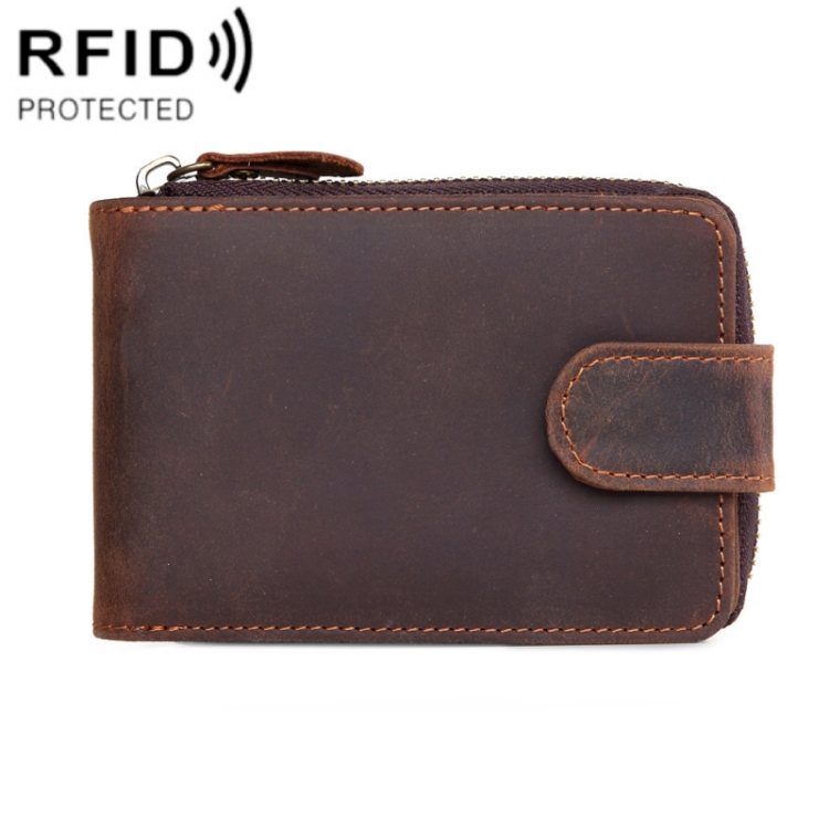 

First Layer Cowhide Driver License RFID Card Holder(Dark Coffee)