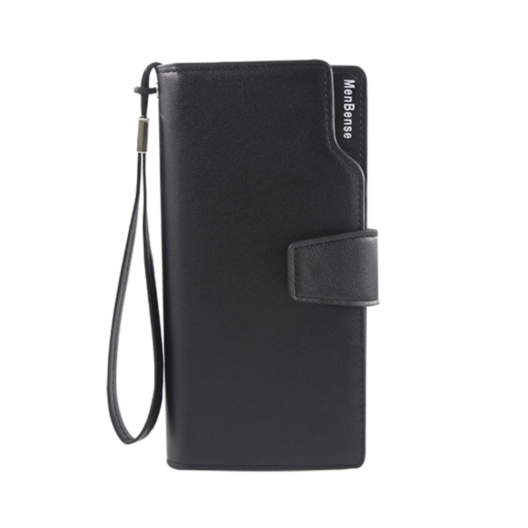 

Menbense Fashion Business Simple Handbag PU Large Capacity Male Wallet(Black)
