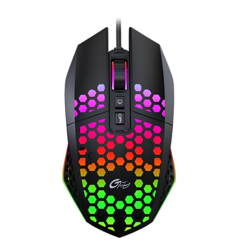 

FMOUSE X801 8 Keys 1600DPI Hollow Luminous Gaming Office Mouse,Style: Black Wired