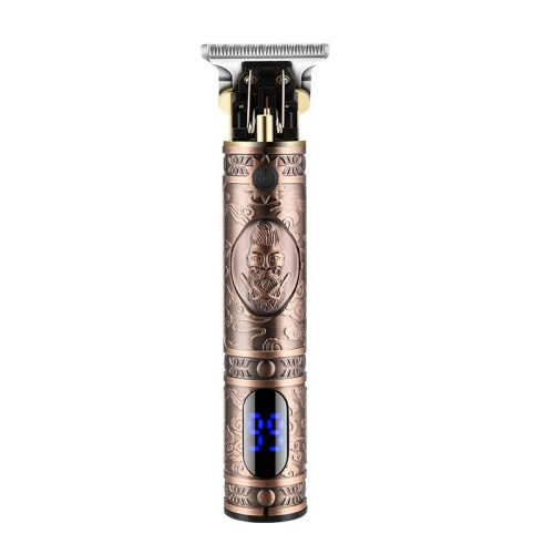 

USB Vintage Engraving LCD Electric Hair Clipper For Bald Short Hair, Specification: Rose Gold