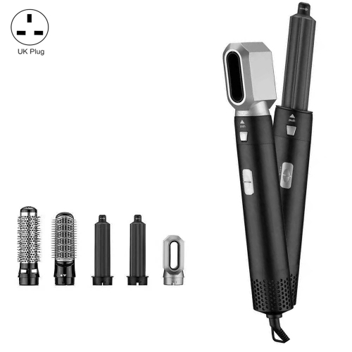 

5-in-1 Hot-air Comb Automatic Straightening Dual-purpose Hair Dryer Black(UK Plug)