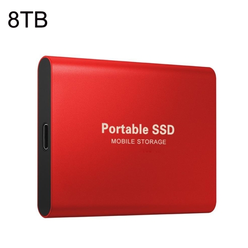 

Mini Portable High Speed SSD Solid State Drive, Capacity: 8TB(Red)