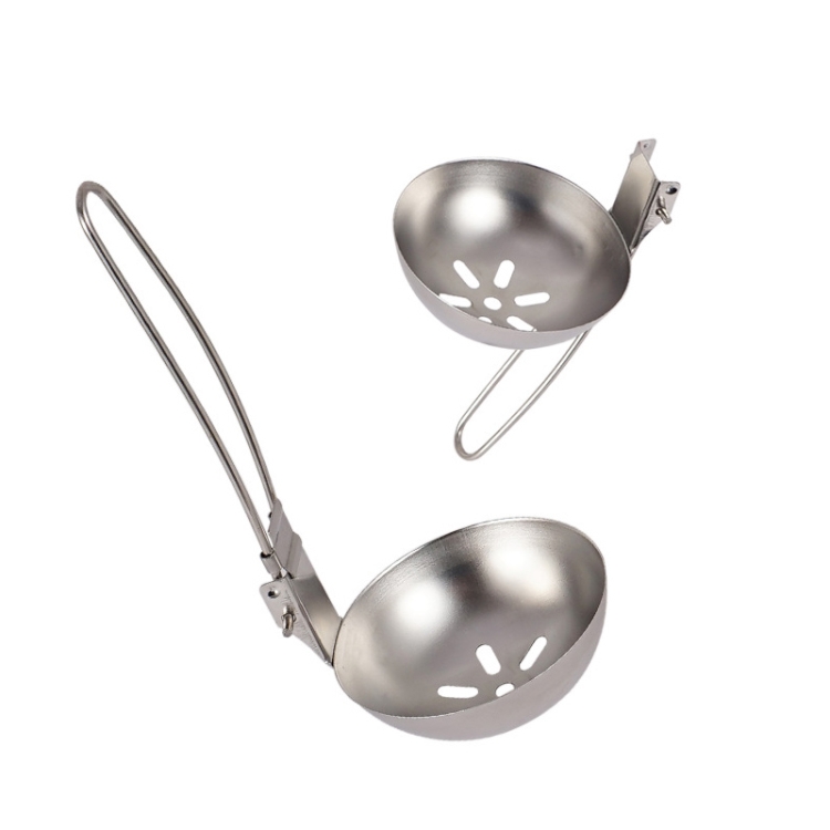 

Outdoor Camping 304 Stainless Steel Slotted Spoon Folding Handle Filter Spoon