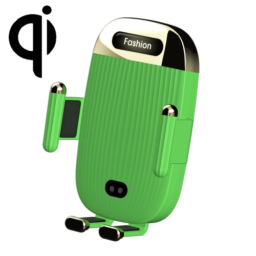 

S18 15W Car Wireless Charger Phone Holder, Color: Green