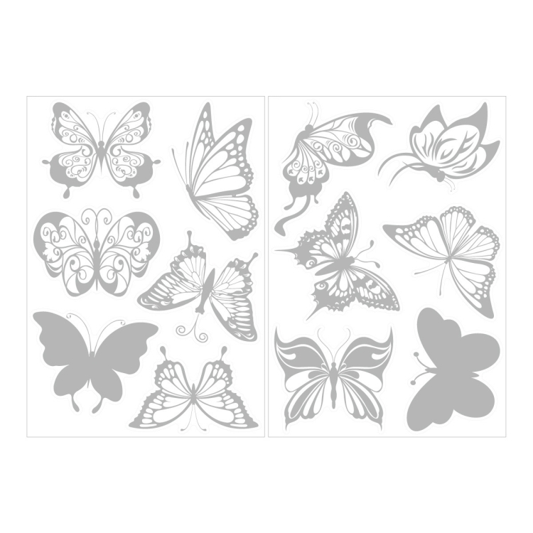 

2 Sets Transparent Window Decals Protect Wild Birds From Impact Decals(Butterfly A1A2)