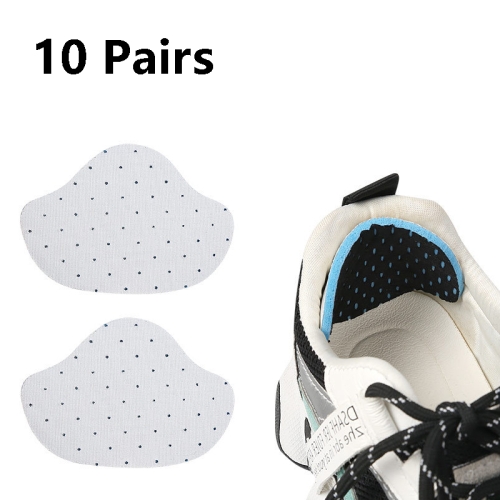 

10 Pairs Sneaker Heel Sticker High Heels Soft Anti-abrasion Anti-drop Pad(White S)