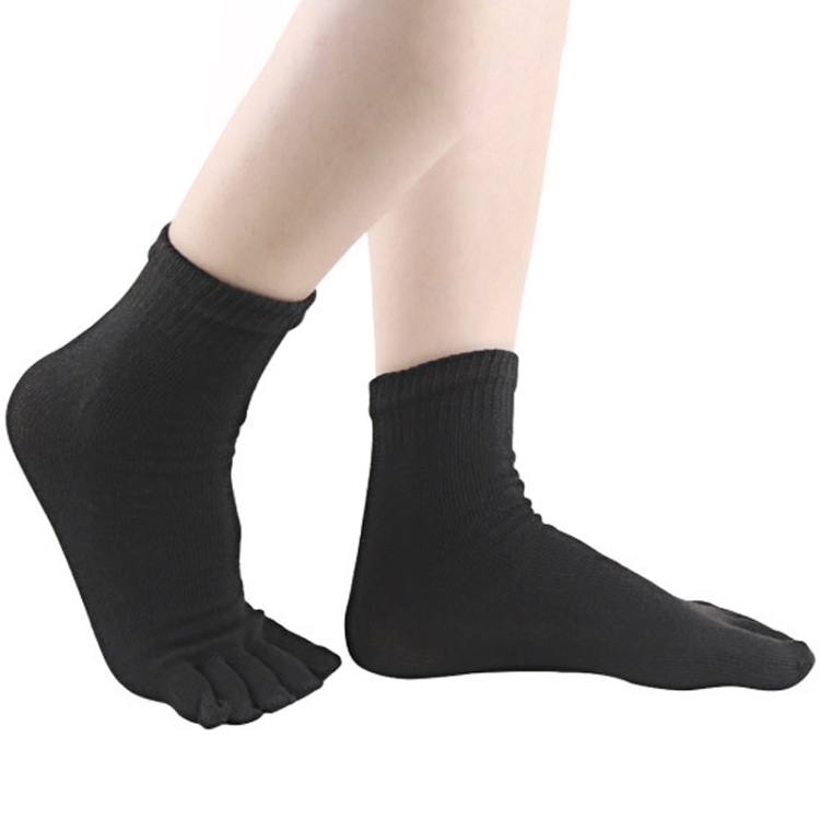 

5 Pairs Knitted Comfort Five-Toed Socks Men Split Toe Socks(Black)