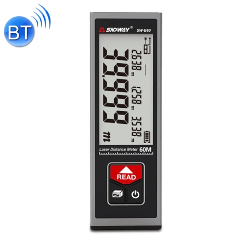 

SNDWAY SW-BT60 Laser Rangefinder Infrared Measuring Ruler, Style: 60m Bluetooth Version