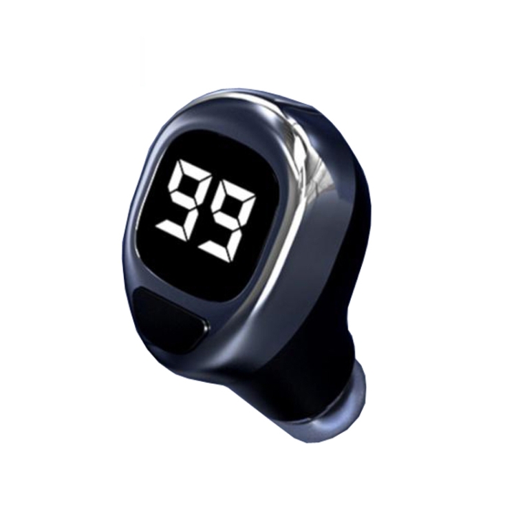 

F6 Bluetooth Headset Mini Invisible Ear Business Digital Display Earphone(Black)
