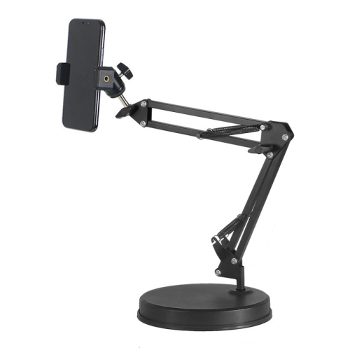 

8D Round Base Mobile Phone Live Broadcast Bracket Overhead Shooting Bracket With Gimbal Phone Clip