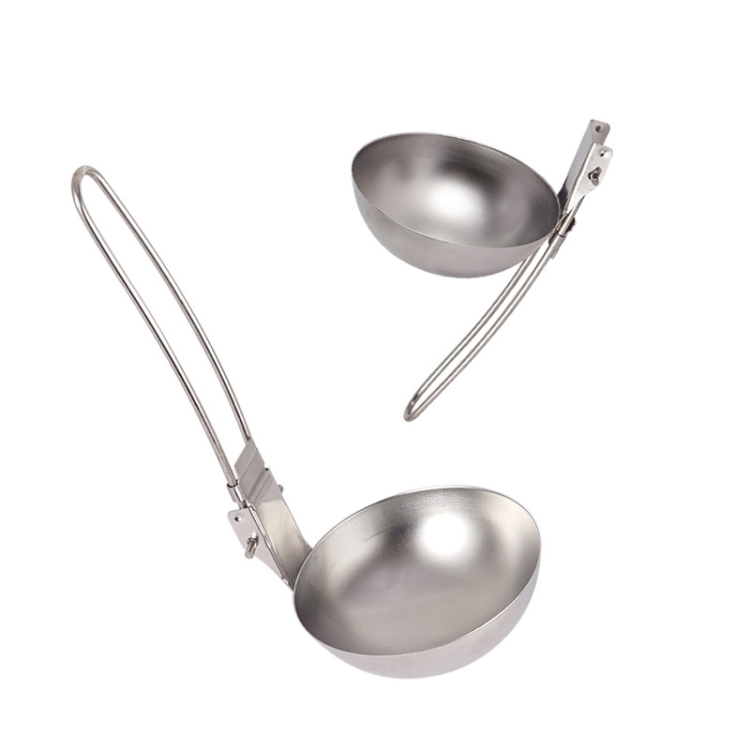 

Camping 304 Stainless Steel Soup Spoon Mountaineering Backpacker Ultra-light Folding Soup Spoon