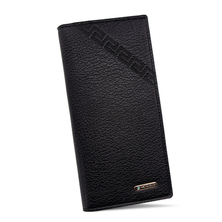 

MenBense Long Fashion Embossed Magnetic Buckle Multi-Card Slot Men Wallet(Black)