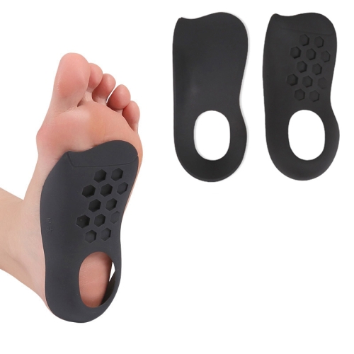 

2 Pairs Flat Foot Bow Corrected XO Leg Orthopedic Insole, Size: M (Black)