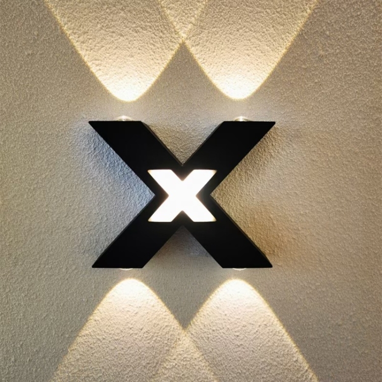 

Bedroom Background Wall Lighting Outdoor Courtyard Waterproof Wall Lamp, Light color: Warm White(Black)