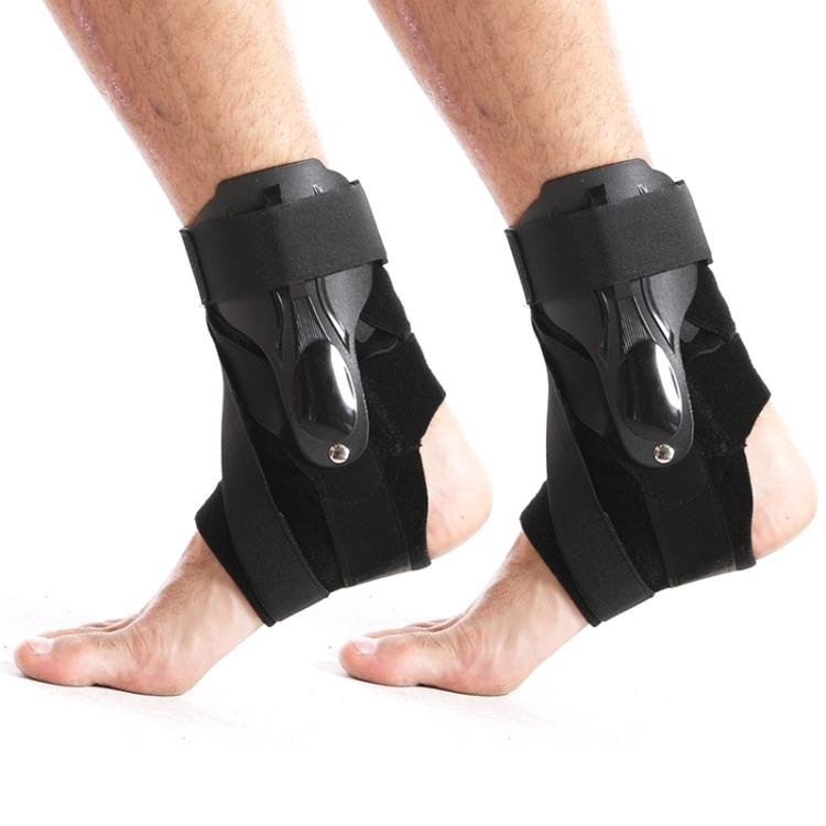 

1 Pair Compression Fixed Plastic Sheet Support Strap Ankle Protector, Size: S (Black)