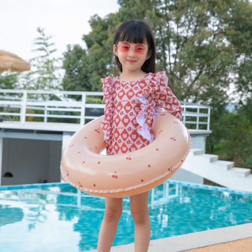 

2 PCS Thickened Children Swimming Ring Inflatable Underarm Ring 66cm(Cherry)